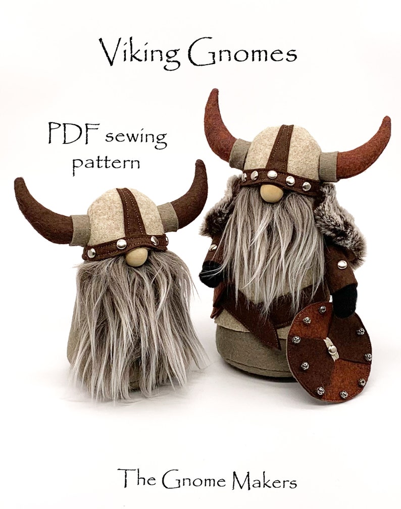 VIKING Gnome Sewing Pattern, Two Sizes, Viking Doll Patterns, Sewing Patterns, Nordic Viking, Decorative Gnomes, DIY Gnomes, Easy Patterns image 3