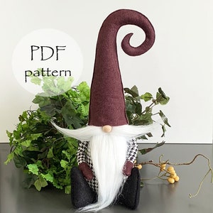 CURLY HAT Gnome Pattern, Gnome Easter Patterns, Spring Gnome, Craft Patterns, Tutorial Gnome Sewing Pattern, Holiday Decorating, Patterns image 9