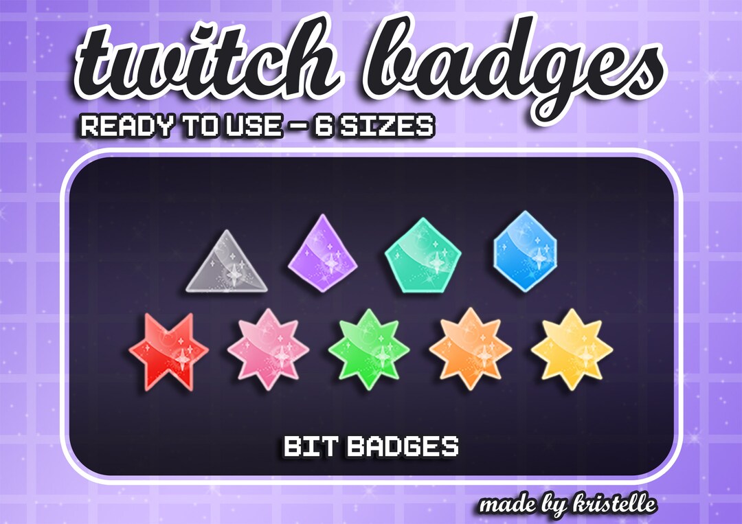Twitch Bit / Sub Badges Classic Sparkle Bits // 6 Sizes, Premade Ready ...