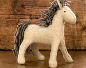 Waldorf horse - Felt horse - Waldorf toy - Ponny - White horse - White ponny
