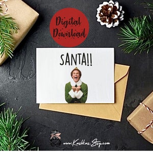 Funny Elf Christmas Card: Santa! Movie Theme (Digital Download)