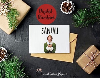 Funny Elf Christmas Card: Santa! Movie Theme (Digital Download)