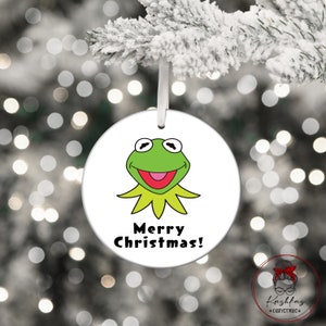 Customizable Kermit Frog Christmas Ornament: Muppet Fan Gift