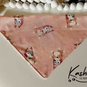 Bingo Dog bandana, Bluey cartoon over collar pet bandana