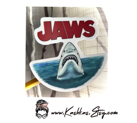 JAWS Sticker, Shark Sticker, Jaws Movie Vinyl Sticker, Shark Vinyl Sticker,  Movie Themed Decals, Jaws Movie Themed Gift, Shark Stickers,jaws 