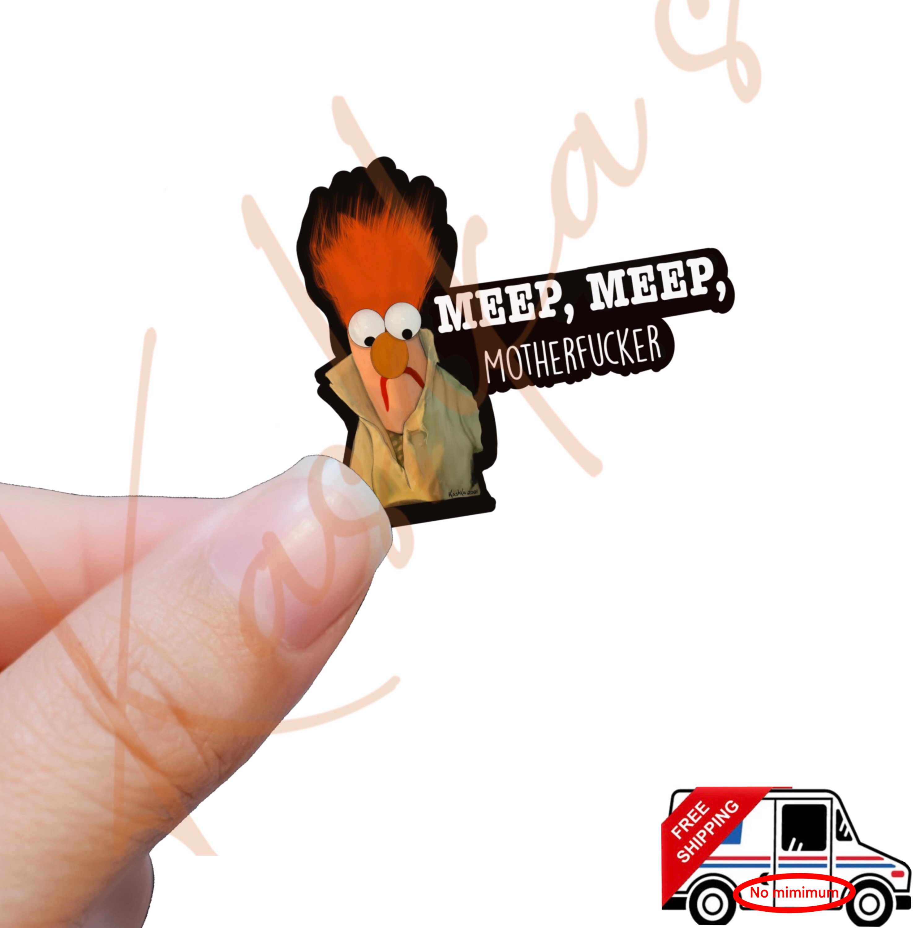 Beaker Muppet Sticker Meep Meep Motherfucker Stickerfunny 