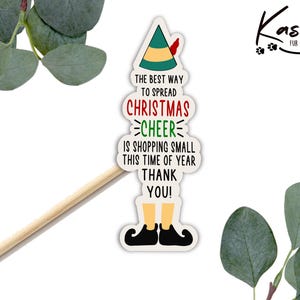 Elf Thank You Sticker Sheet: Holiday Packaging, Small Business Stickers