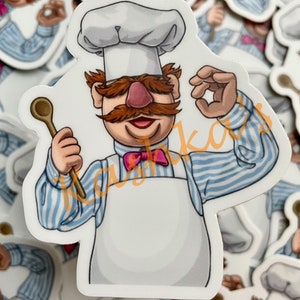 Swedish Chef sticker,Muppets stickers,Swedish Chef vinyl sticker,Chef sticker,muppet sticker,Swedish Chef inspired Muppet sticker,Chef