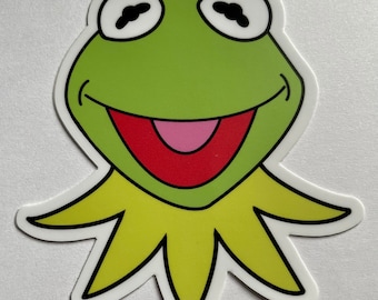 Kermit the Frog Vinyl Sticker: Muppet Inspired Laptop Decal