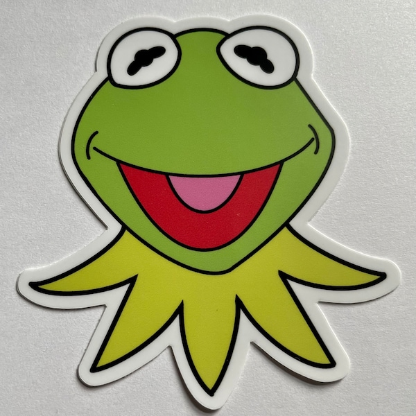 Kermit the frog inspired vinyl sticker, Kermit Muppet sticker, Cartoon laptop sticker, Kermit phone sticker, Muppet stickers, Kermit decal