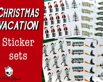 Christmas Vacation Stickers: Waterproof Planner Stickers - Cousin Eddie, Clark Griswold