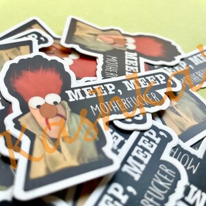 Meep Meep Motherfucker Beaker Muppet Vinyl Sticker image 3