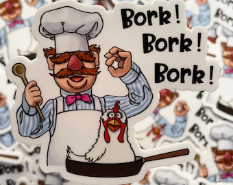 Swedish Chef & Clarice Vinyl Sticker - Muppets Inspired