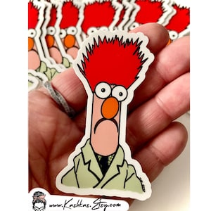 Beaker Muppet Sticker: Waterproof Vinyl Decal