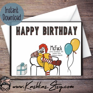 Funny Adult Birthday Card: McFuck You Lookin' At (Digital Download) image 2