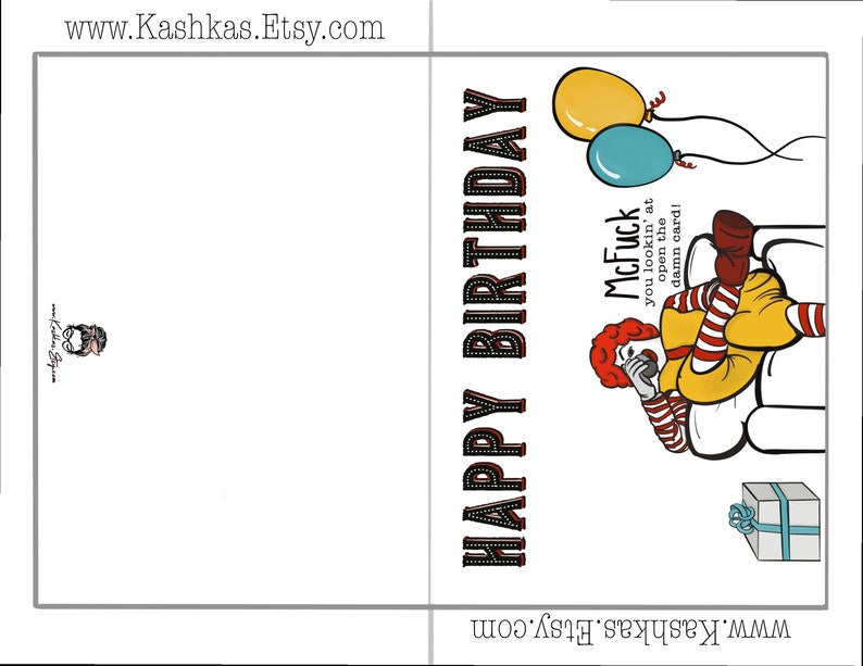 Funny Adult Birthday Card: McFuck You Lookin' At (Digital Download) image 5