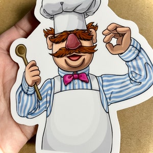 Swedish Chef large decal, Muppets stickers, Swedish Chef vinyl sticker,Chef sticker,muppet sticker, Swedish Chef inspired Muppet sticker