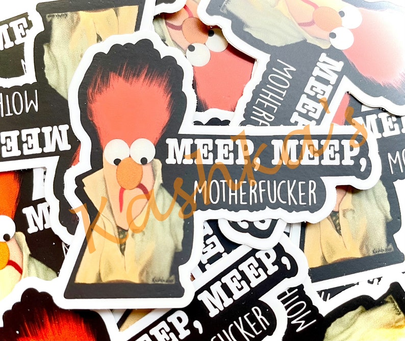 Meep Meep Motherfucker Beaker Muppet Vinyl Sticker image 2