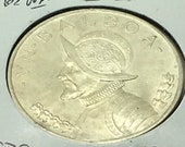 Panama 1947 Balboa Silver Coin Crown Size World Coin KM 13 Vasco Nunez De Balboa 900 Silver