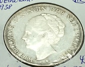 Netherlands 1938 2 1 2 Gulden Silver Crown Queen Wilhelmina KM 165 80th Birthday Silver Crown World Crown Pre WW II .7200 Silver Europe