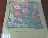 Something Special Needlepoint Kit Mixed Floral Pillow 30652 Candamar 14 quot x 14 quot 100 Cotton Canvas Colourful