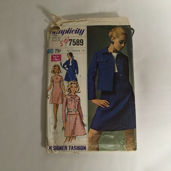 Simplicity 7589 Sewing Pattern Junior Misses Dress and Jacket