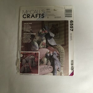 McCall’s Crafts 6557 Sewing Pattern The Fat Cats 13” 8 “ Stuffed Cats Victorian Cats Feline Farmhouse Decor Farm Barn Cottagecore