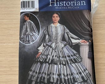 Simplicity 9761  Misses Dress  Sewing Pattern 2 Piece Dress  Fashion Historian Civil War Cosplay Martha McCain  Size 6 8 10 12