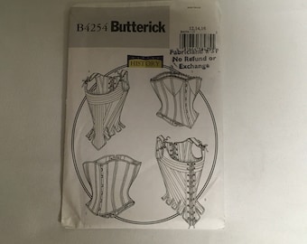 Butterick  Sewing Pattern B4254 Stays Corsets Lined Close Fitting Stays & Corsets Eyelets Victorian Edwardian Boned Laced  Size 12 14 16