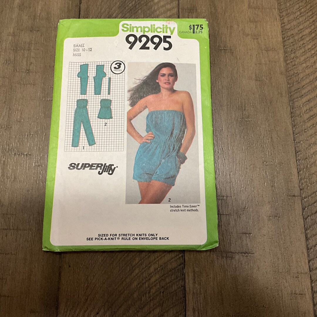 Simplicity 9295 Sewing Pattern Misses Super Jiffy Romper Two Lengths ...