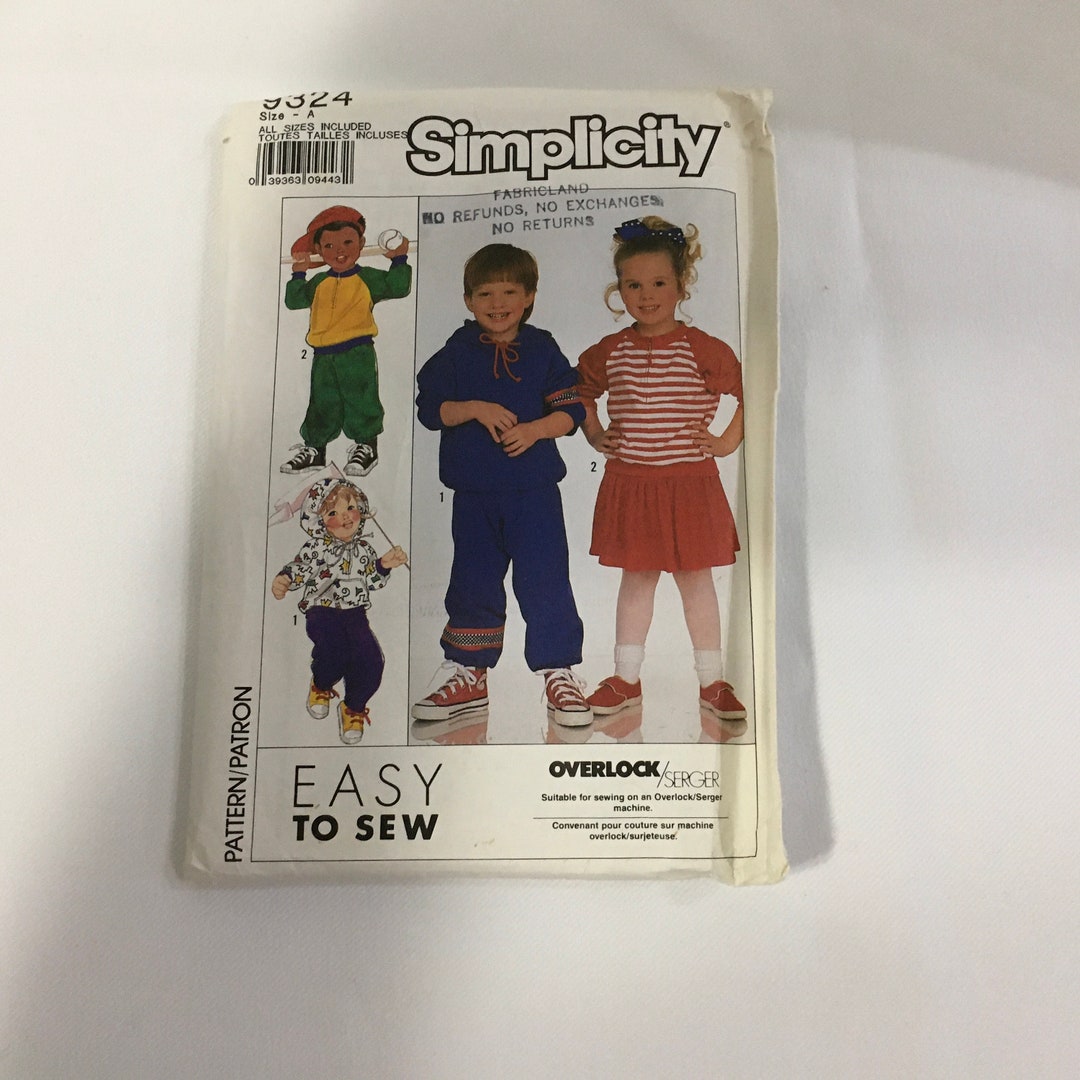 オンラインショップ Knit Child's Pattern Sewing 9324 Simplicity Pull Pants on 裁縫材料