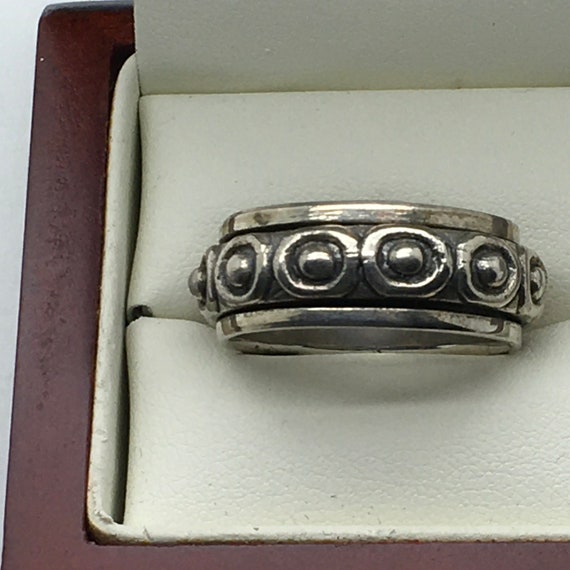 Vintage  Sterling Silver Spinner Ring Spin Ring M… - image 1