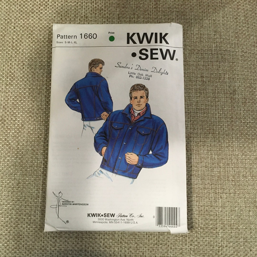 Kwik Sew 1660 Sewing Pattern Mens Jeans Jacket Extended - Etsy