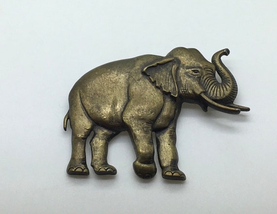 Vintage JJ Jonette Wild Elephant  Gold Bronze   T… - image 1