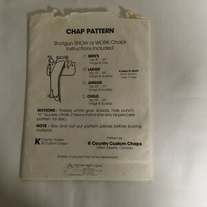 K Country Custom Chaps Chap Patroon Dames Junior Kind Shotgun Show Of Werk Chaps Fringe & Scallop Your Pick afbeelding 4