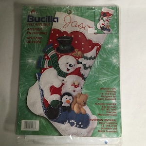 Bucilla Bowling Santa 6 Pce. Felt Christmas Ornament Kit 86453 Penguins  Balls DIY 