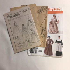 Simplicity 2354 Sewing Pattern American Colonial Gown Dress 18th ...