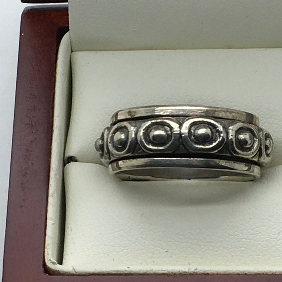 Vintage  Sterling Silver Spinner Ring Spin Ring M… - image 2