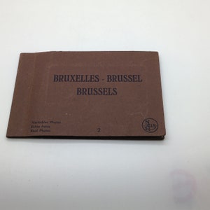 Vintage Brussels Belgium Real Photo’s  Booklet 10 Pictures Black & White Town Hall Market Place King’s Palace Royal Square Souvenir