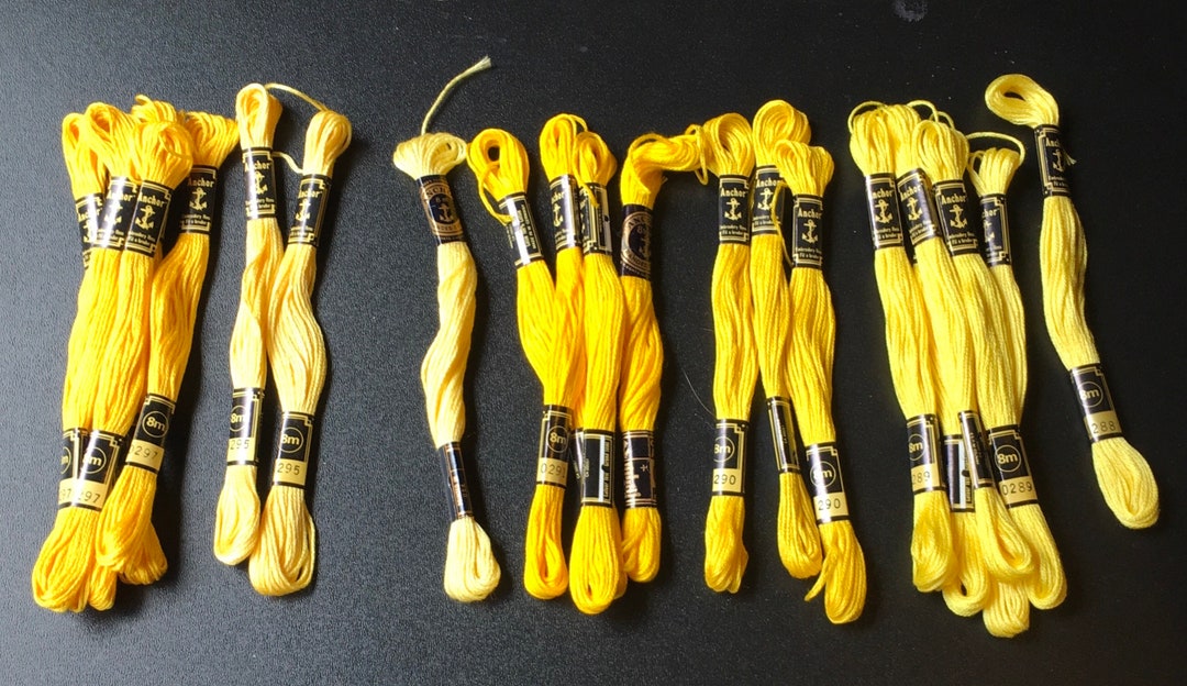 Anchor Embroidery Floss Thread 8 M Yellow Tones Shades 297 295 Etsy