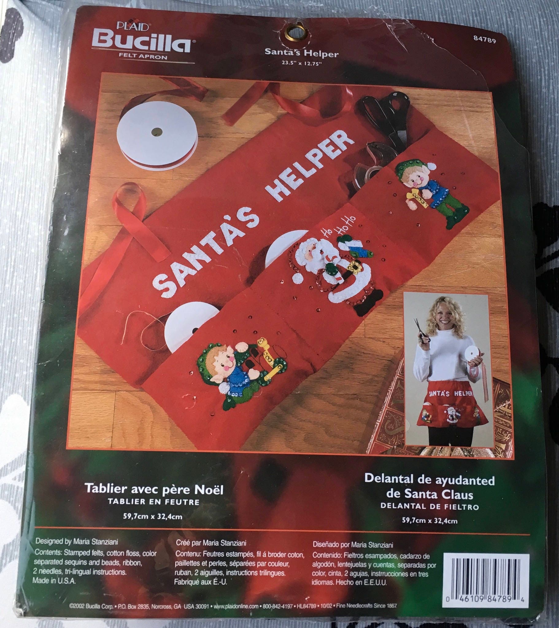 Bucilla Plaid Felt Apron Santas Helper 847 Craft Apron Etsy Bucilla Plaid Felt Apron Santas Helper 847 Craft Apron Etsy
