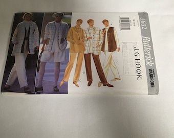 Butterick Sewing Pattern Misses Jacket Vest Skirt Pants Shael Collar ...