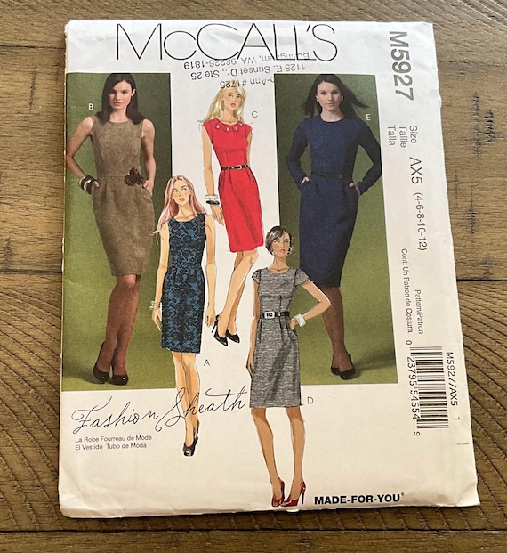 Mccalls M5927 5927 Sewing Pattern Lined Dress Above Below Mid Knee Fitted Bodice Waist Seam Tucked Skirt A B C D Cup Size Size 4 6 8 10 12 - Etsy Mccalls M5927 5927 Sewing Pattern Lined Dress Above Below Mid Knee Fitted Bodice Waist Seam Tucked Skirt A B C D Cup Size Size 4 6 8 10 12 - Etsy