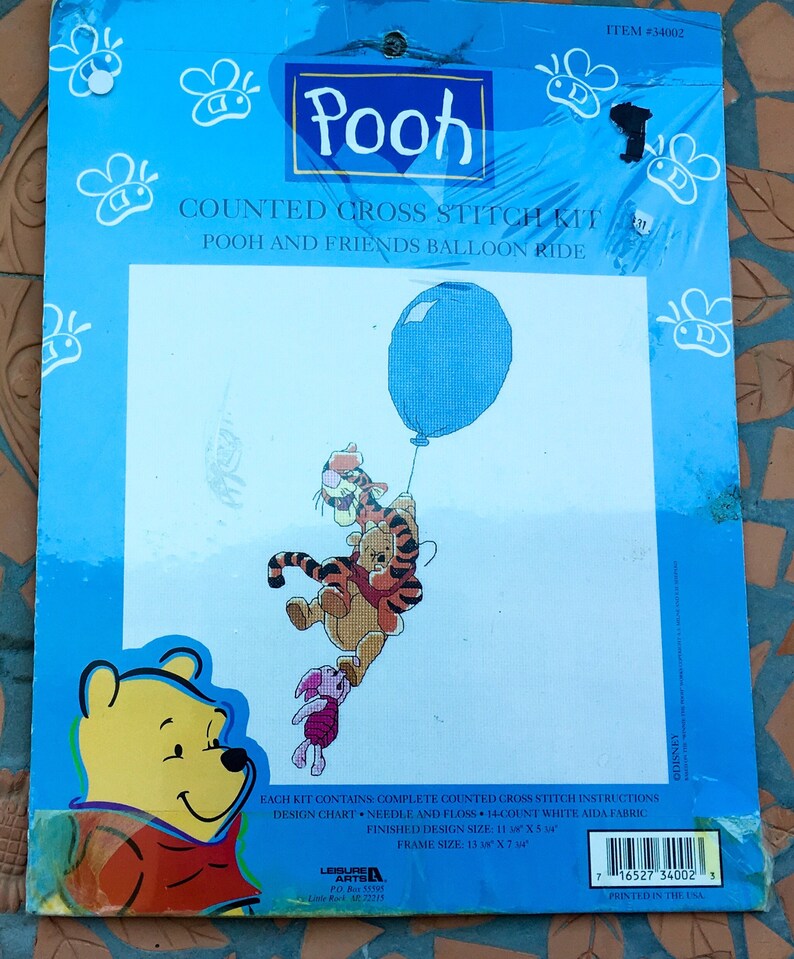 KIT points de croix COEUR OURSON CARTE de VOEUX