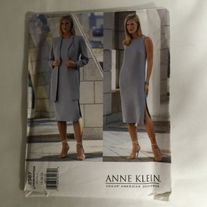 May include: A sewing pattern for a sleeveless dress and a matching jacket. The pattern is by Anne Klein, Vogue American Designer. The pattern number is 2387 and the sizes are 18-20-22.