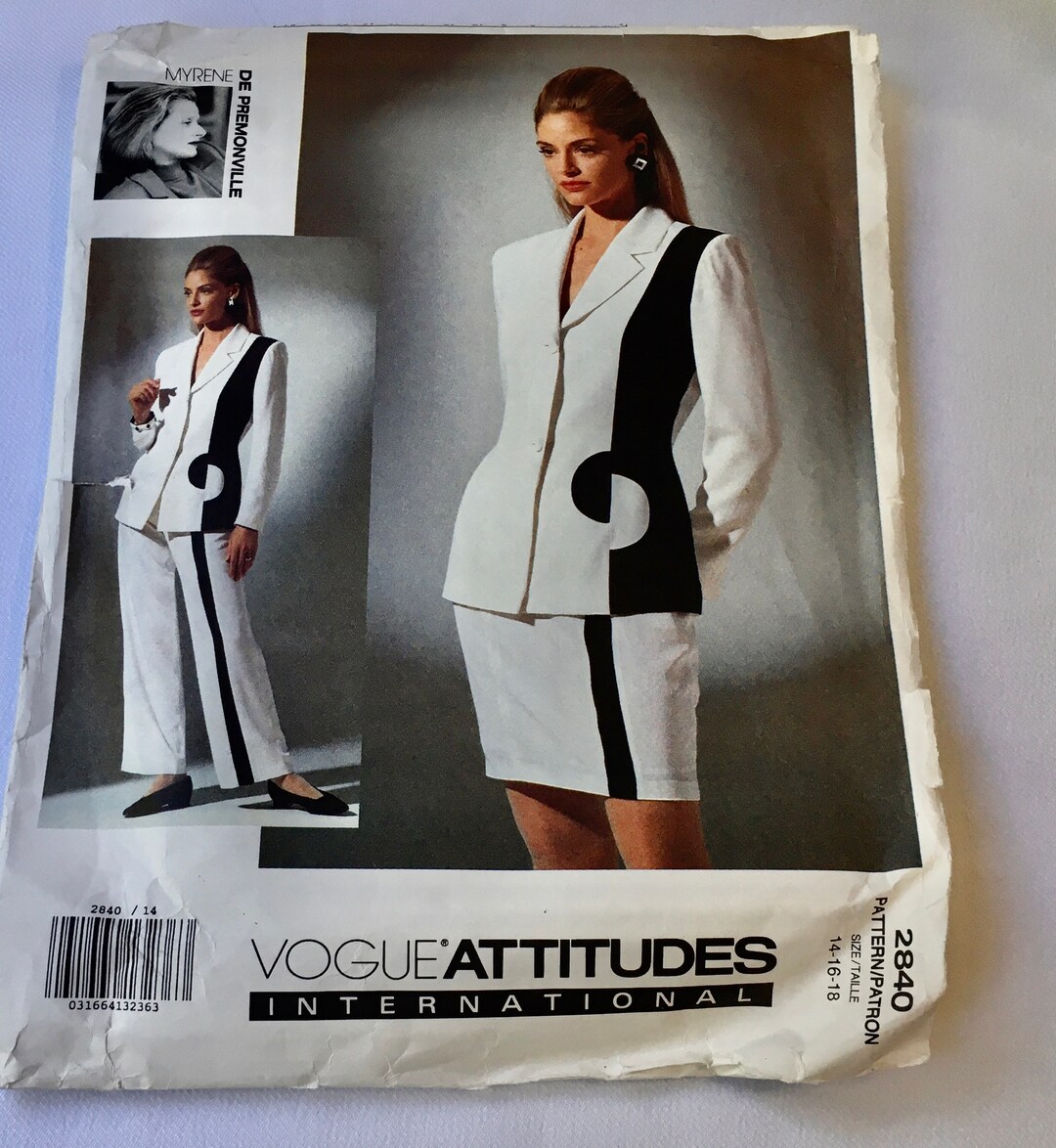 Vogue 2840 Sewing Pattern Myrene De Premonville Misses Jacket Skirt ...