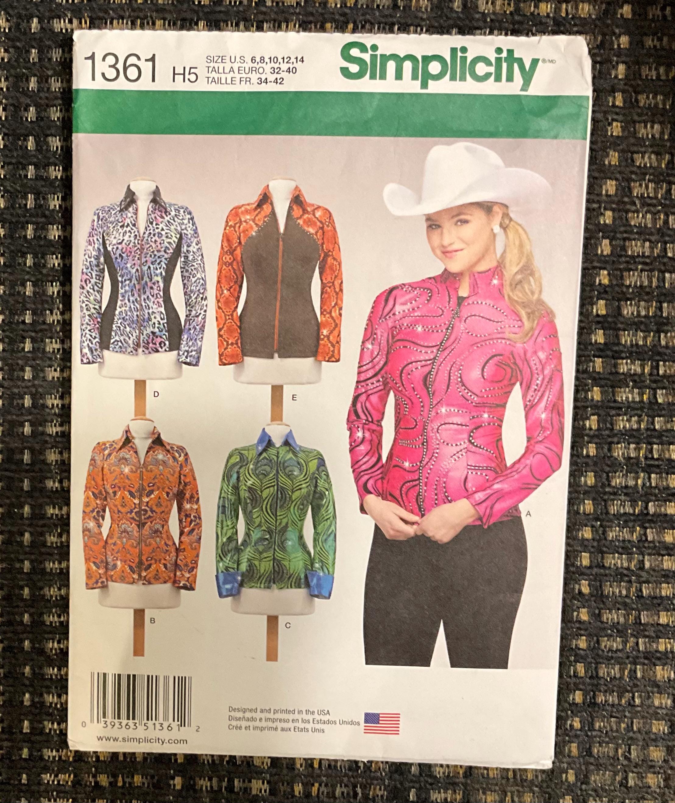 Simplicity 1361 Sewing Pattern Misses Knit Equestrian Performance Shirt ...