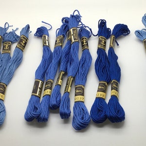 Anchor Embroidery Floss Thread 8 m 136 137 139 140  Blue Shades 18 Pieces Lot Cross Stitch Embroidery Needlepoint