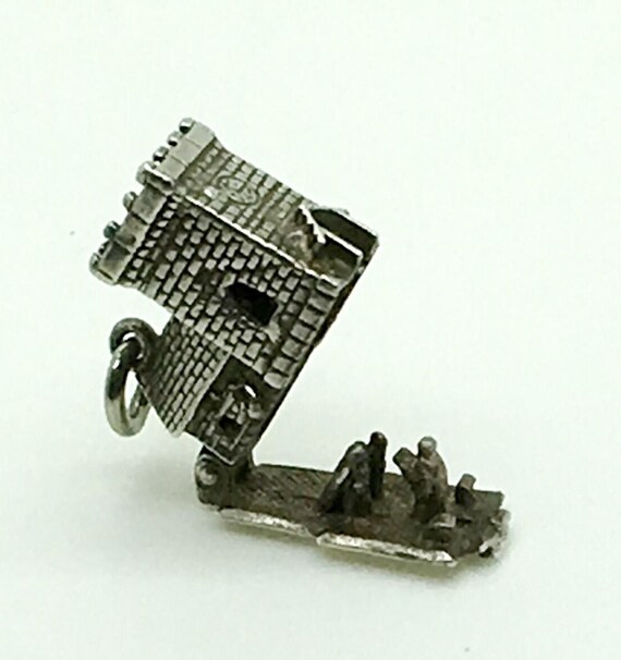 Vintage Charm Wedding Chapel Couple Married In Church Mechanical Articulated Sterling Silver Vintage Charm For Bracelet