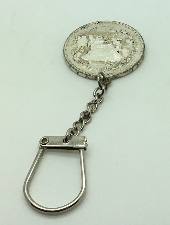 Mexico 1964 Silver Peso Keychain National Arms Ea… - image 2